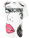 MOSCHINO crying portrait T-shirt,A07789140AW1812780110