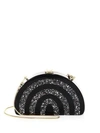 MILLY Half-Moon Striped Convertible Clutch,0400097579127