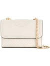 TORY BURCH TORY BURCH QUILTED FOLDOVER SHOULDER BAG - WHITE,4383412748793