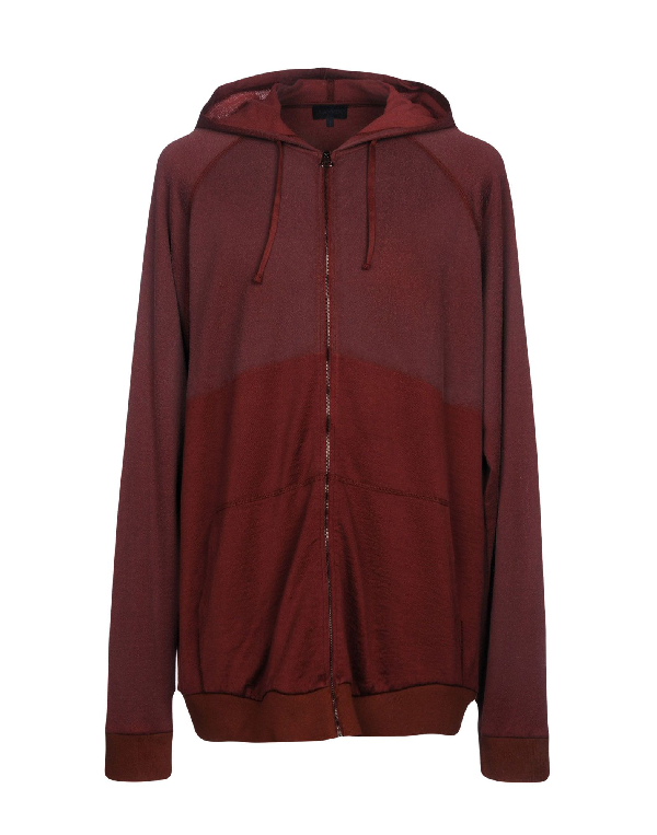 Lanvin Hooded Sweatshirt In Maroon