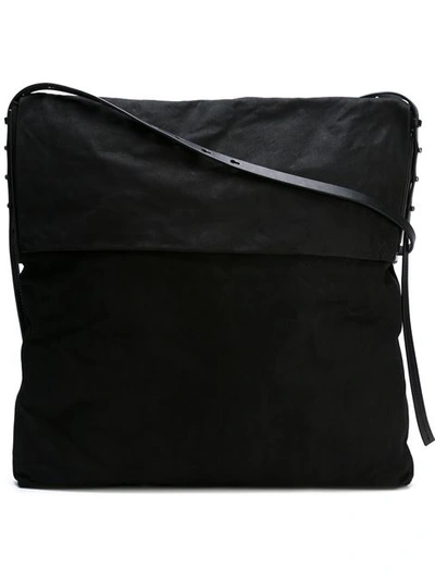 Rick Owens Large Distressed Shoulder Bag In Black