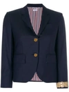 THOM BROWNE THOM BROWNE CLASSIC SINGLE BREASTED SPORT COAT WITH WRISTWATCH APPLIQUE IN SUPER 120’S TWILL - BLUE,FBC010E0062612476226