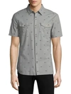 JOHN VARVATOS Printed Short Sleeve Button Down Shirt