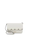 KARL LAGERFELD Scalloped Faux Pearl Leather Crossbody Bag,0400097312136