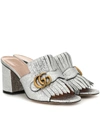 GUCCI METALLIC LEATHER SANDALS,P00294596