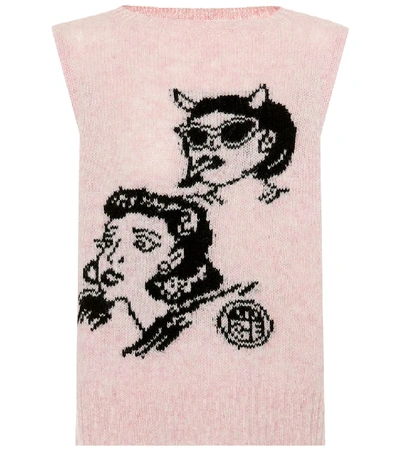 Prada Sleeveless Virgin Wool Jumper In Pink