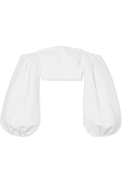 Cushnie Et Ochs Carlita Cropped Off-the-shoulder Cady Top In White