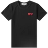Comme Des Garçons Play Comme Des Garcons Play Black And Red Double Hearts T-shirt In Black
