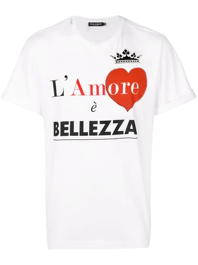 Dolce & Gabbana Amore Bellezza Print T-shirt In White