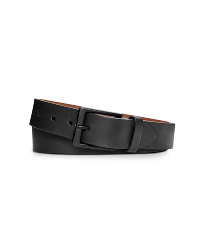 Shinola Men's Lightning Bolt Keeper Leather Belt, Black