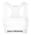 PACO RABANNE White Logo Cropped Top,1299449523911344694