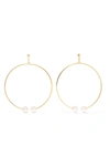 CHLOÉ DARCEY GOLD-TONE AND FAUX PEARL EARRINGS