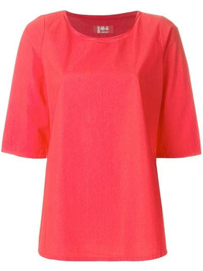 Labo Art Cropped Sleeves Blouse In Red