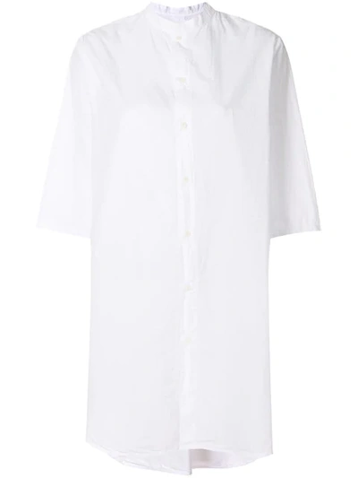 Labo Art 长款直领衬衫 In White