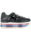 Hogan Rainbow Flatform Sole Sneakers In Multicolour