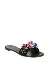 GIUSEPPE ZANOTTI CRYSTAL EMBELLISHED FLAT SANDALS,10530358