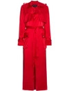 MICHAEL LO SORDO MICHAEL LO SORDO SILK TRENCH COAT - RED,85012740987