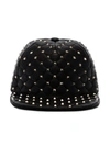 VALENTINO GARAVANI BLACK ROCKSTUD LEATHER CAP,PW2H0A10NAP12552005