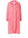 MIRA MIKATI MIRA MIKATI MID-LENGTH DRAWSTRING RAIN COAT - PINK,CT0112668769