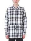 OFF-WHITE WHITECHECK WHITE-BLACK COTTON SHIRT,10530947