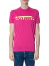 DSQUARED2 FUXIA COTTON T-SHIRT WITH LOGO PRINTED,10531176