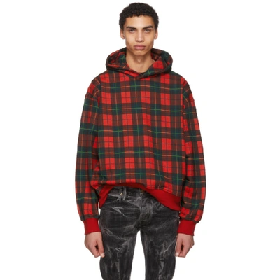 Fear Of God Oversized Black Watch Checked Loopback Cotton-jersey Hoodie In White