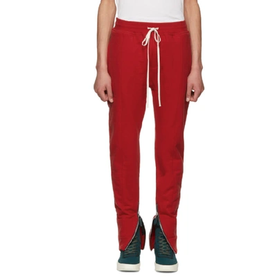 Fear Of God Slim-fit Tapered Loopback Cotton-jersey Drawstring Trousers - Red