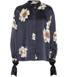 VINCE FLORAL-PRINTED SILK BLOUSE,P00318060-2