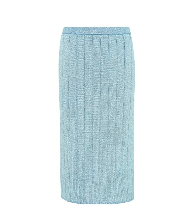 Marc Jacobs Lurex&reg; Striped Knit Pencil Skirt In Pale Blue