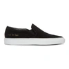 COMMON PROJECTS COMMON PROJECTS BLACK SUEDE SLIP-ON SNEAKERS,2126