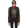 BALENCIAGA Black Scarf Leather Jacket,502574 TWH01