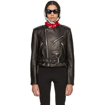 Balenciaga Black Scarf Leather Jacket