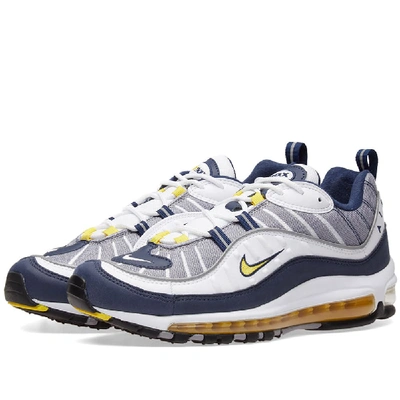 Nike Air Max 98 Mesh And Leather Sneakers In White