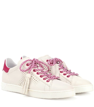 Tod's Tassel-tie Leather Trainers In White