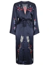 NAVRO Silk robe with tattoo prints,DSS19812741038