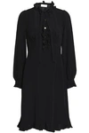 ZIMMERMANN WOMAN RUFFLE-TRIMMED CREPE SHIRT DRESS BLACK,AU 12789547614253922