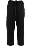 ZIMMERMANN WOMAN WASHED-SILK TAPERED PANTS BLACK,GB 12789547614348080