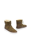 MOON BOOT MOON BOOT PULSE LOW SHEARLING WOMAN ANKLE BOOTS MILITARY GREEN SIZE 5.5 SHEARLING,11371336LG 13
