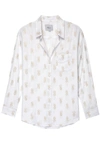Rails Charli Button-down Linen-blend Shirt With Pineapples In Gold