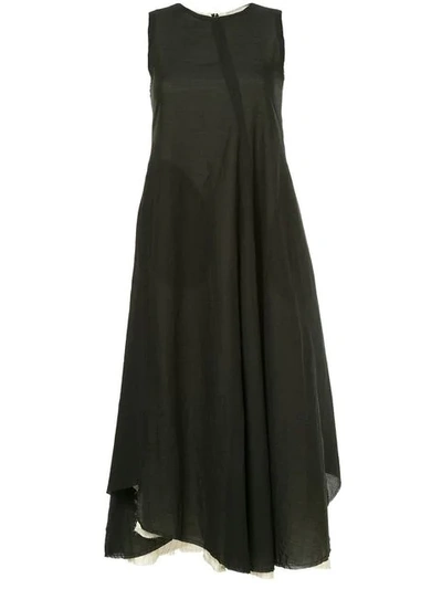 Song For The Mute Flared Asymmetric Dress - Green