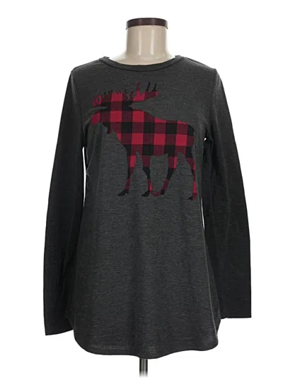 Pre-owned 12pm By Mon Ami Long Sleeve T-shirt In Gray