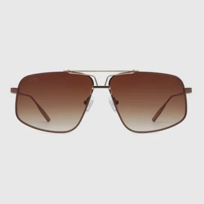 12pm Studios Havana Metal Sunglasses In Gold