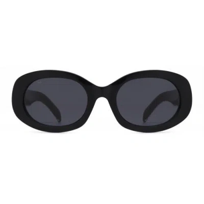 12pm Studios Milan Oval Sunglasses In Black