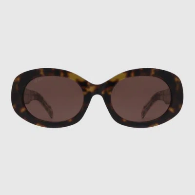 12pm Studios Milan Oval Sunglasses In Brown
