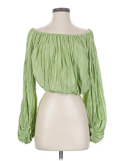 Pre-owned 12th Tribe 3/4 Sleeve Blouse In Green