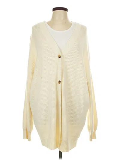 Pre-owned 12th Tribe Cardigan Sweater In White