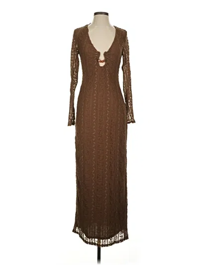 Pre-owned 12th Tribe Casual Dress In Brown
