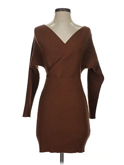 Pre-owned 12th Tribe Casual Dress In Brown