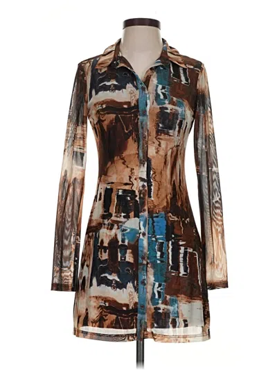 Pre-owned 12th Tribe Casual Dress In Brown