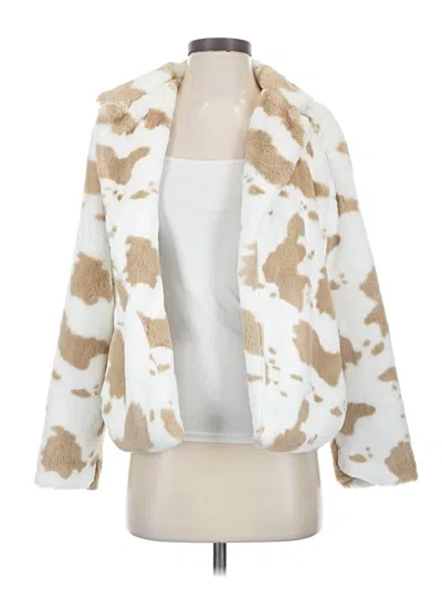 Pre-owned 12th Tribe Faux Fur Jacket In White